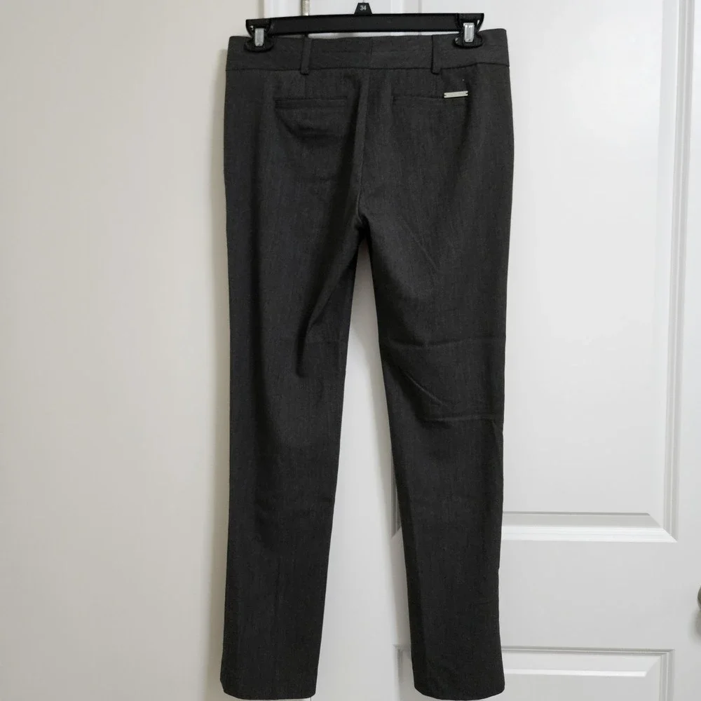 Michael Kors Dress Pants Women 4 Gray Slim Trousers Stretch Office Workwear Note